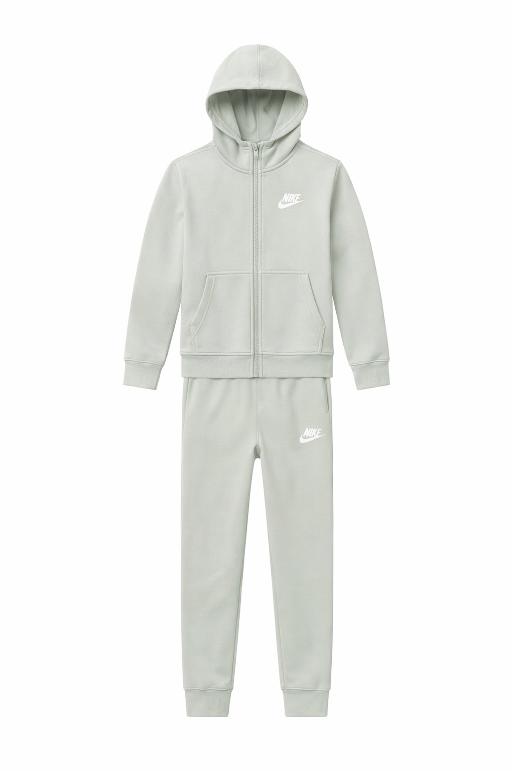 Set Trening Nike Kids Sportswear – Hanorac cu Fermoar și Pantaloni Gri Mint