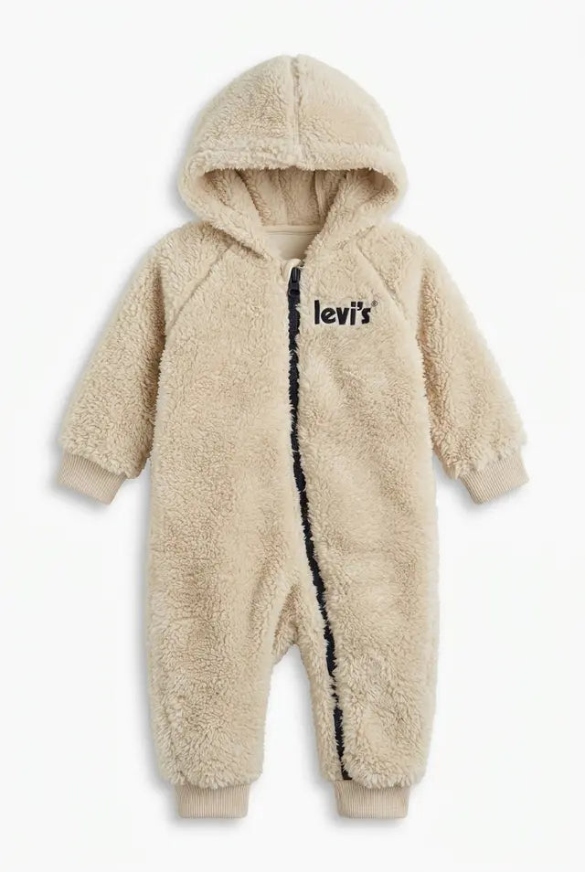 Combinezon plusat Levi’s bej cu detalii bleumarin