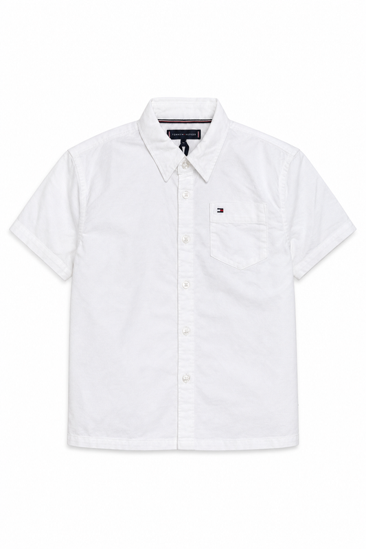 Cămașa Baieti alba Tommy Hilfiger