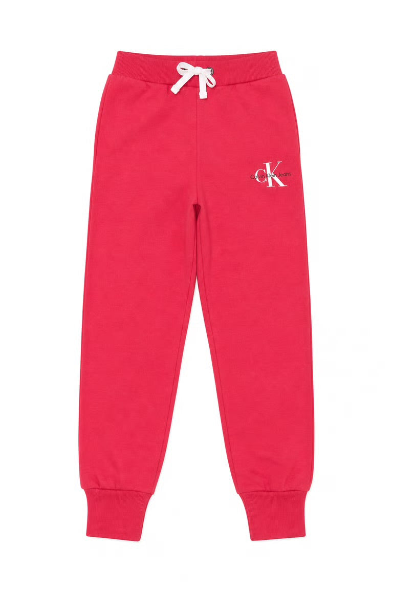 Pantaloni fetite Calvin Klein corai - logo imprimat