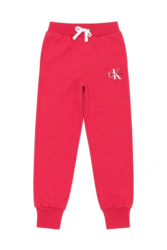 Pantaloni fetite Calvin Klein corai - logo imprimat