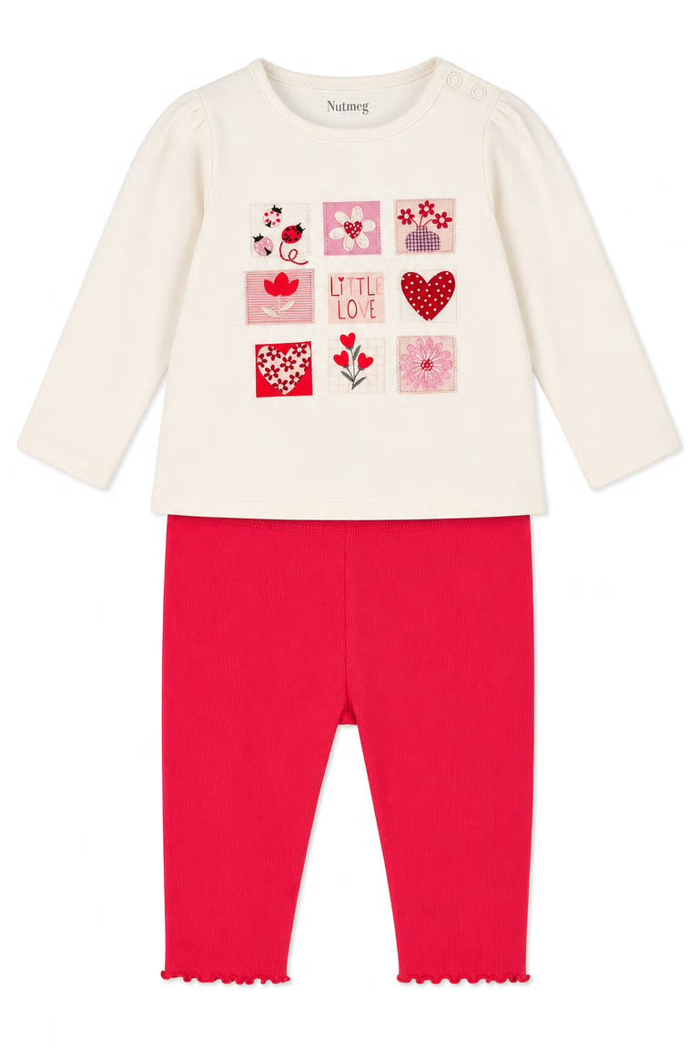 Set 2 piese Nutmeg bluza cu detalii centrale si colanti