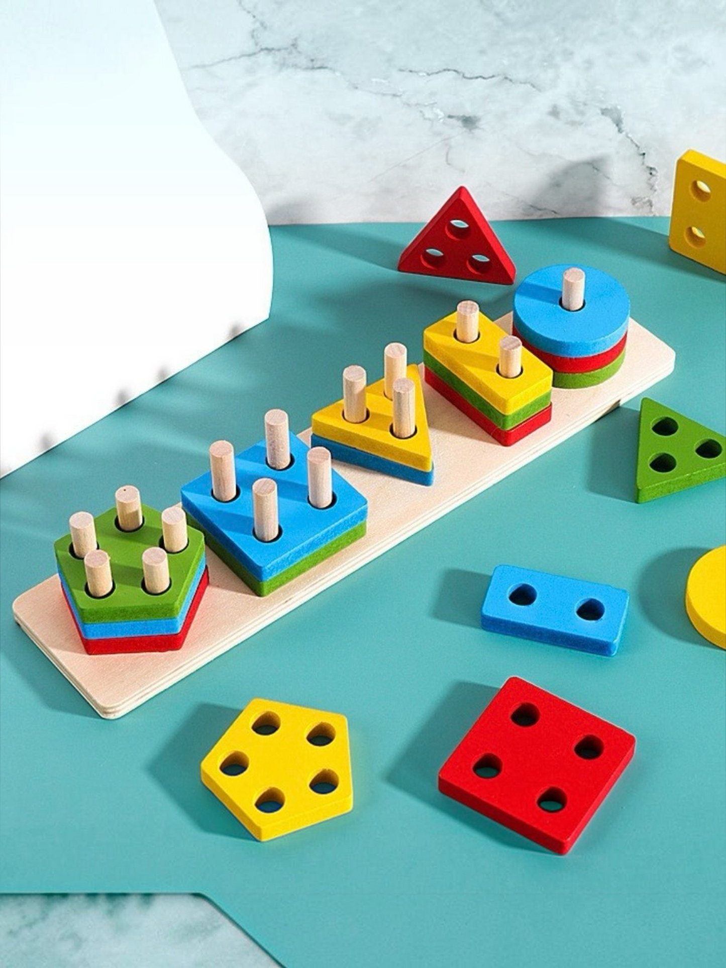 Jucarie Educativa Flippy, Tip Montessori, din Lemn, + 36 Luni