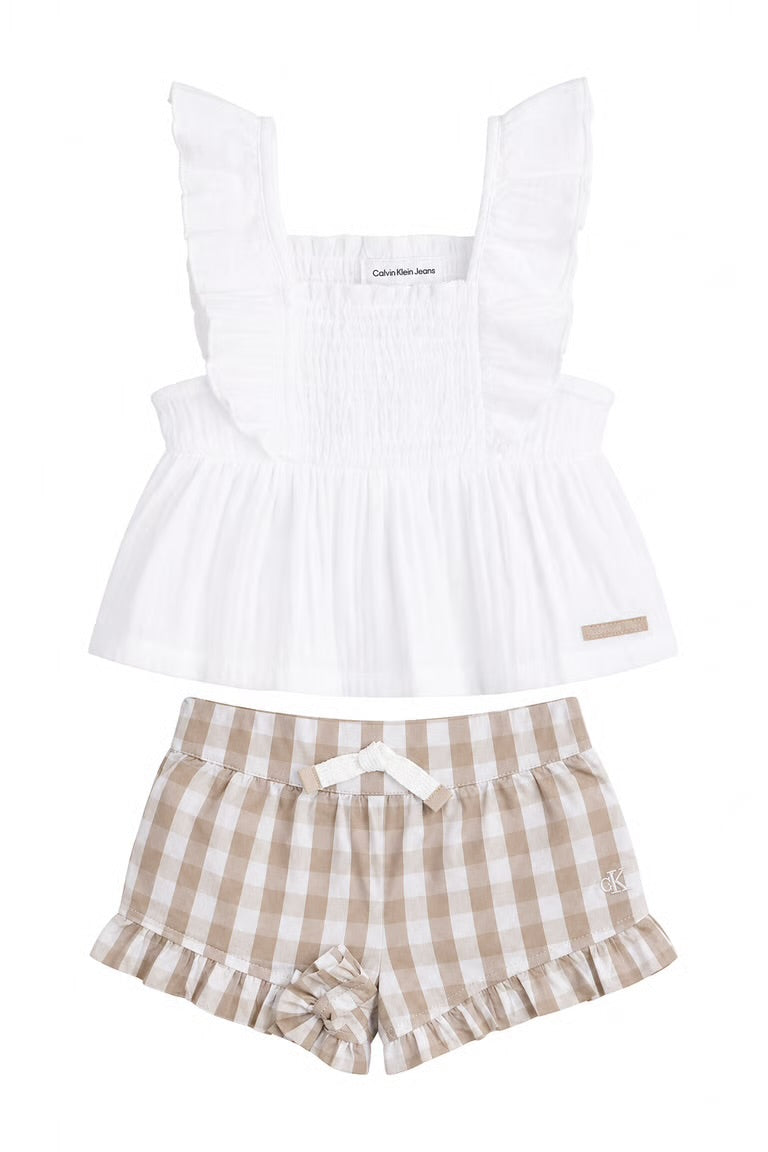 Set 2 piese de vara Calvin Klein cu pantaloni in carouri