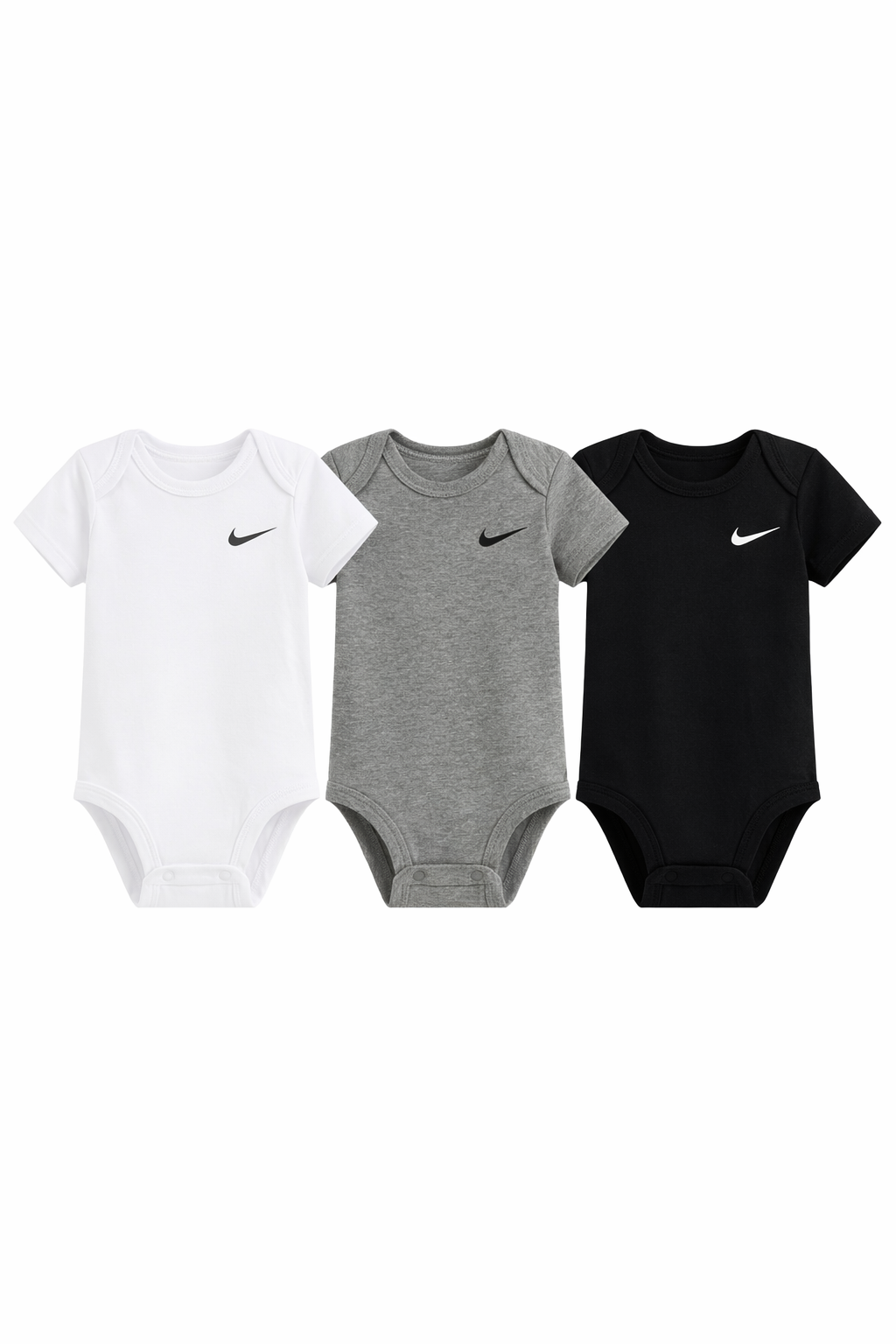Set 3 body-uri Nike - gri, alb, negru