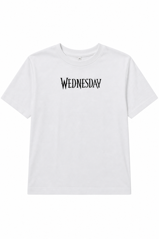 Tricou Wednesday alb cu imprimeu