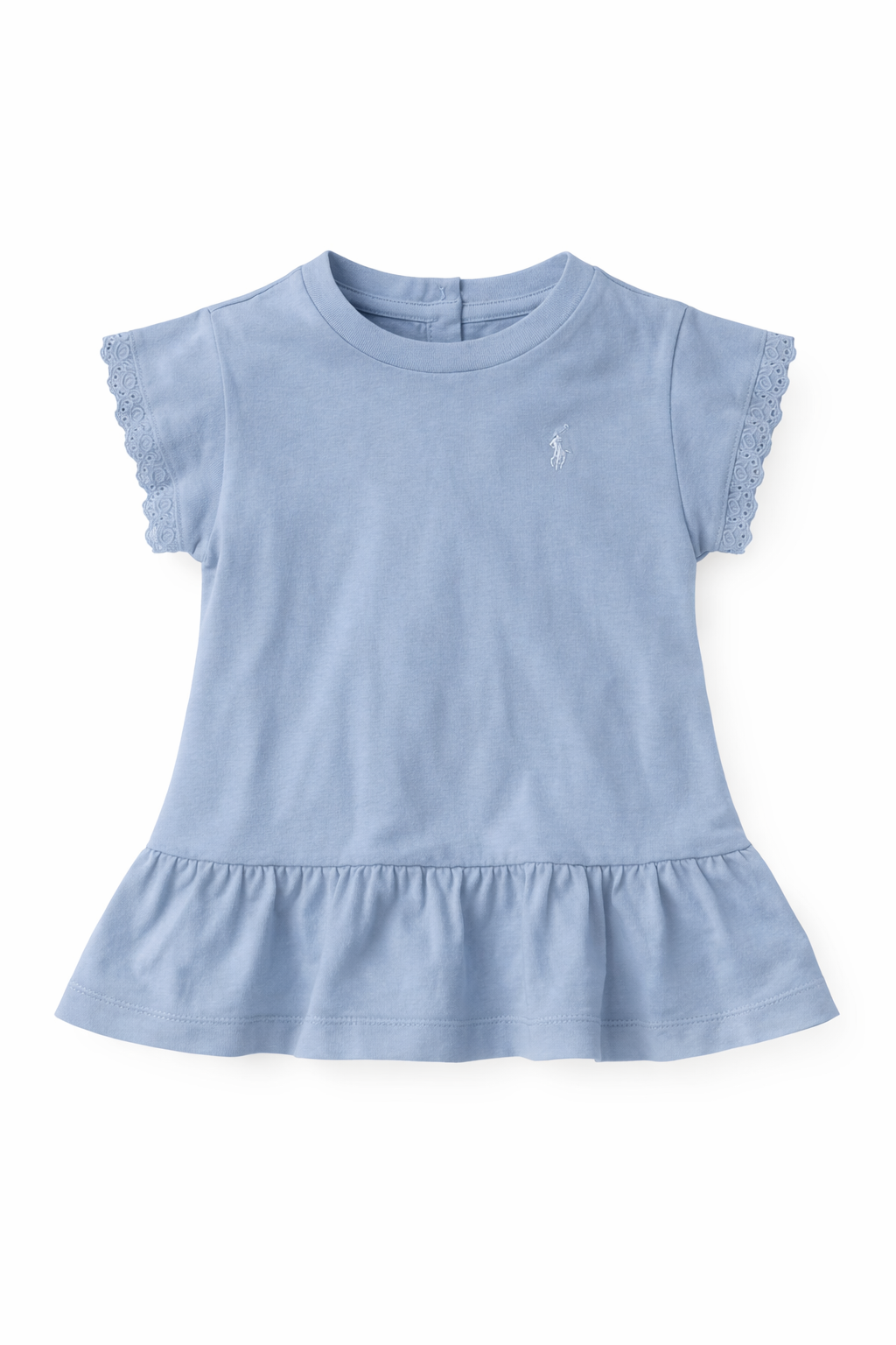 Bluza fetite Polo Ralph Lauren - bleu cu volane si broderie