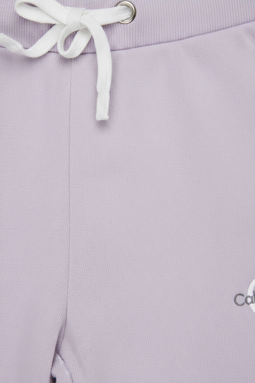 Pantaloni fetite Calvin Klein mov lavanda - logo imprimat