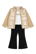 Set 3 piese DKNY - Vesta aurie, bluza si colanti