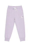 Pantaloni fetite Calvin Klein mov lavanda - logo imprimat