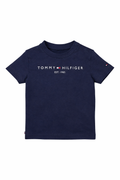 Tricou Tommy Hilfiger cu logo imprimat central - bleumarin