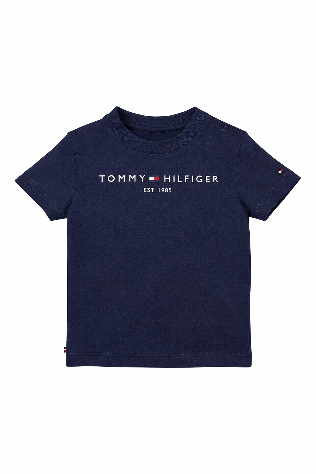 Tricou Tommy Hilfiger cu logo imprimat central - bleumarin