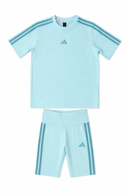 Set Adidas sportiv mint cu detalii laterale și logo central l