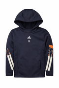 Hanorac negru copii Adidas editie Minecraft, detalii grafice pe mâneci