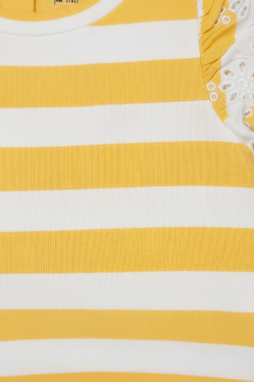 Bluza cu volanase Polo Ralph Lauren - galben cu alb