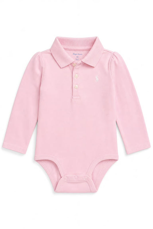 Body bebelusi roz Polo Ralph Lauren cu guler
