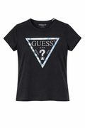 Tricou Guess negru - logo holografic central