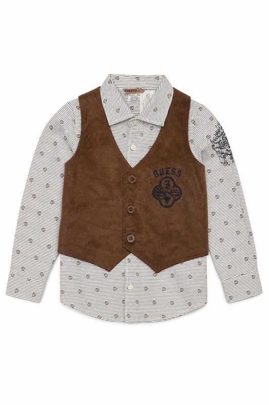 Camasa cu vesta Guess maro