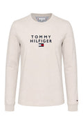 Bluza Tommy Hilfiger cu logo central crem