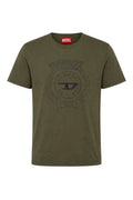 Tricou Diesel kaki cu imprimeu circular