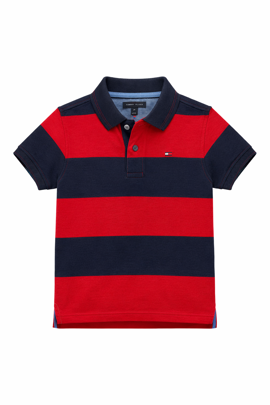 Tricou tip polo Tommy Hilfiger in dungi - rosu/bleumarin