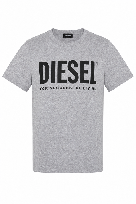Tricou Diesel gri cu logo central