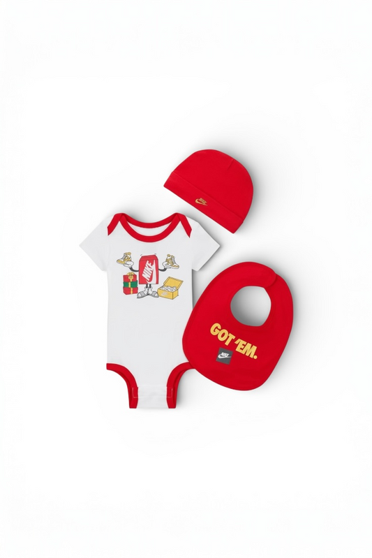 Set 3 piese Nike body, Căciulă și Bavețică