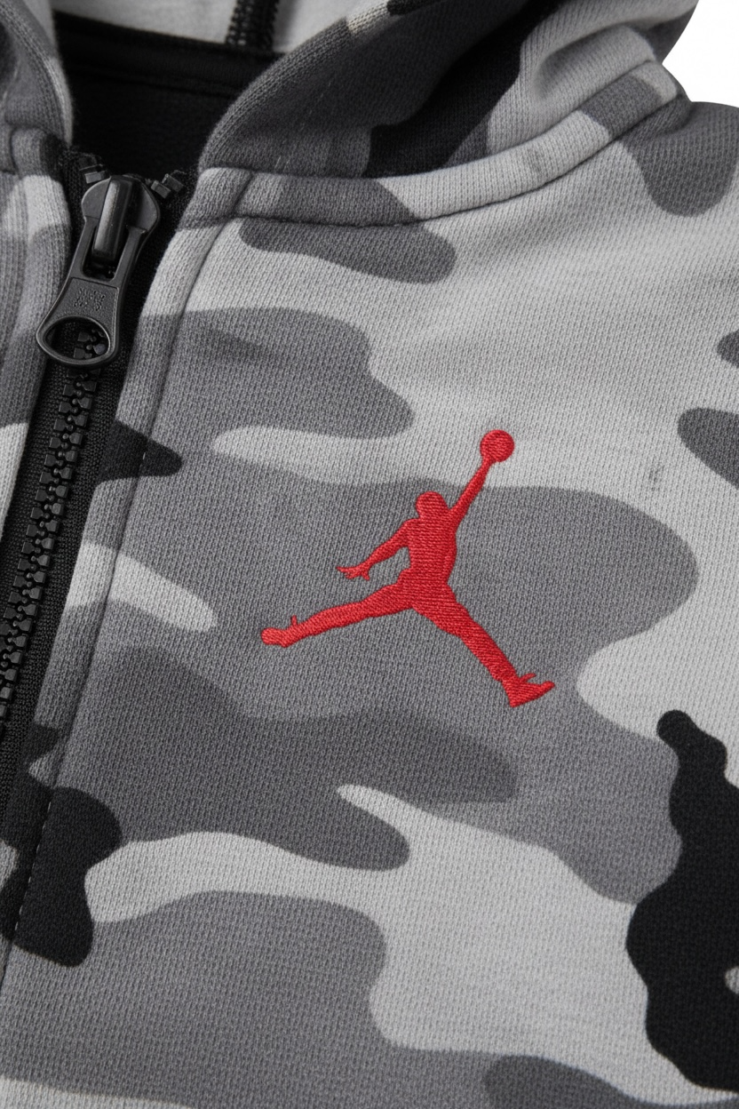 Trening Jordan - hanorac cu fermoar si design army, pantaloni negri