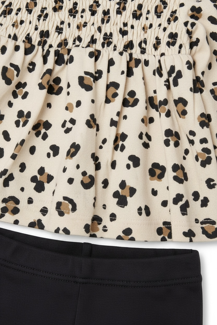 Set 2 piese Nutmeg bluza imprimeu leopard si colanti