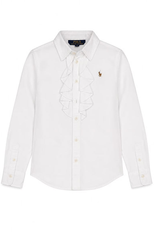 Camasa casual Polo Ralph Lauren cu volane si logo brodat