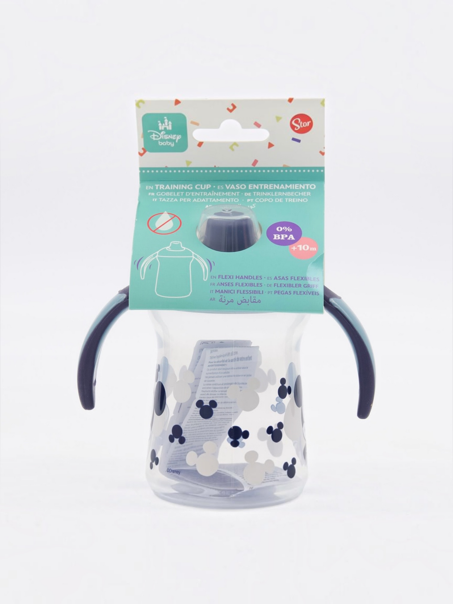 Căniță de antrenament cu mânere flexibile Disney Baby Mickey Mouse, 0% BPA, +10 luni