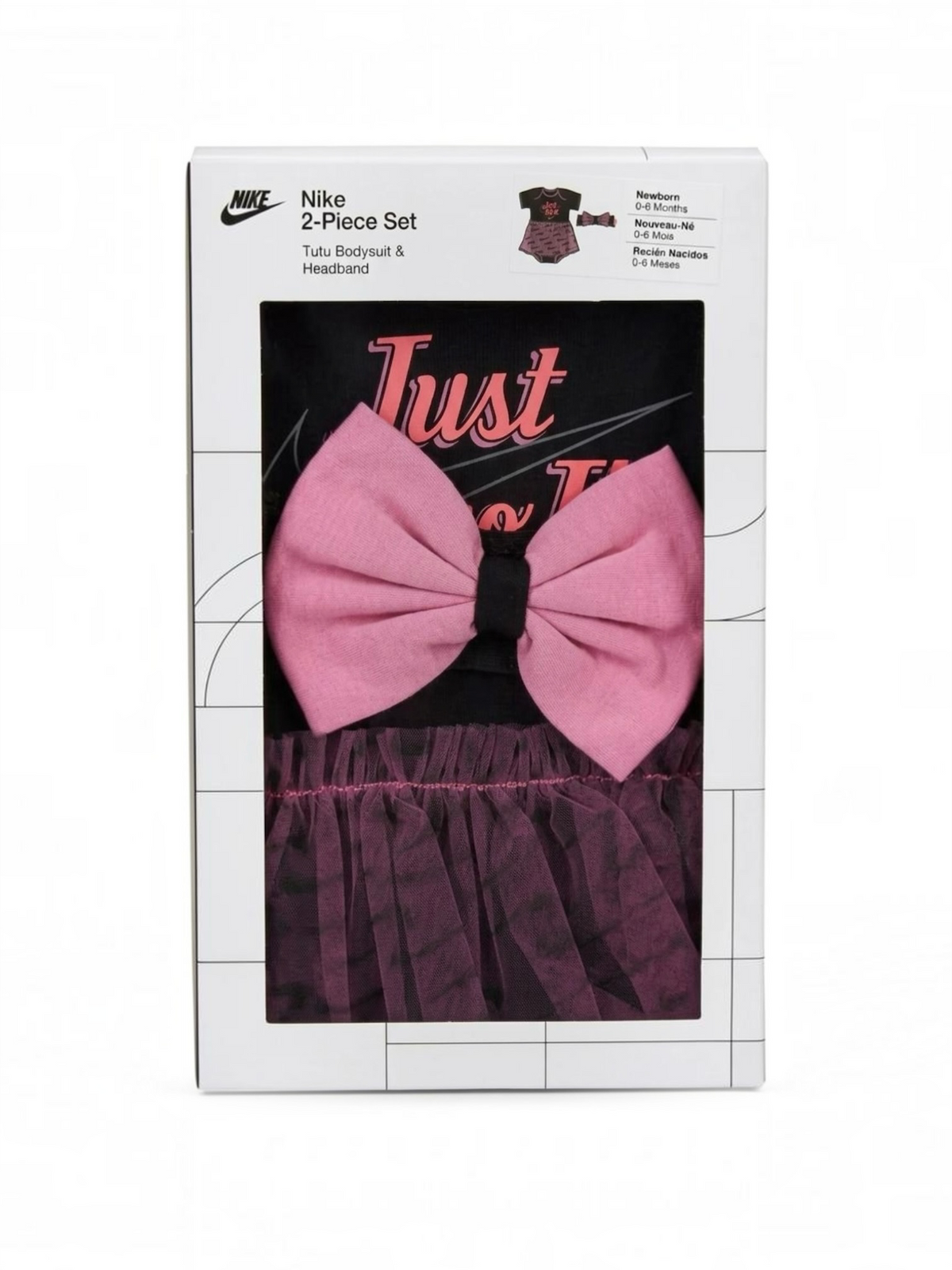 Set 2 piese fetițe Nike - body cu tul și bentiță cu fundiță