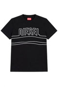 Tricou Copii/Băieți Diesel, Din Bumbac, Cu Logo Contur