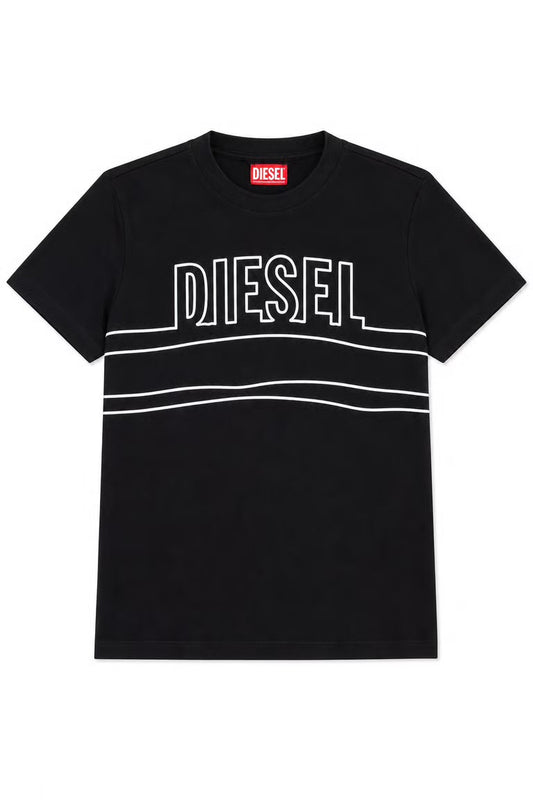 Tricou Copii/Băieți Diesel, Din Bumbac, Cu Logo Contur