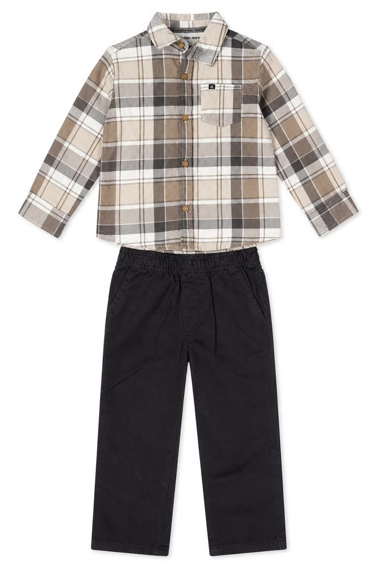 Set 2 piese Calvin - camasa casual si pantaloni