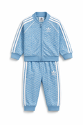 Trening Adidas Originals copii, set bluză și pantaloni, Bleu pastel
