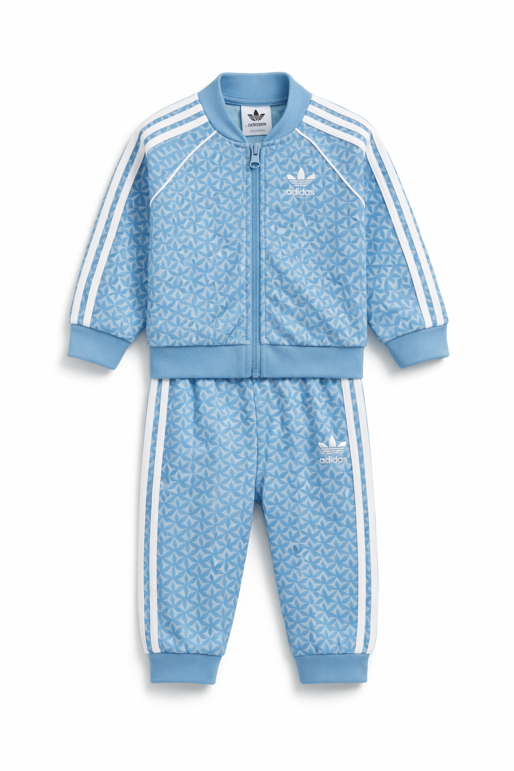 Trening Adidas Originals copii, set bluză și pantaloni, Bleu pastel