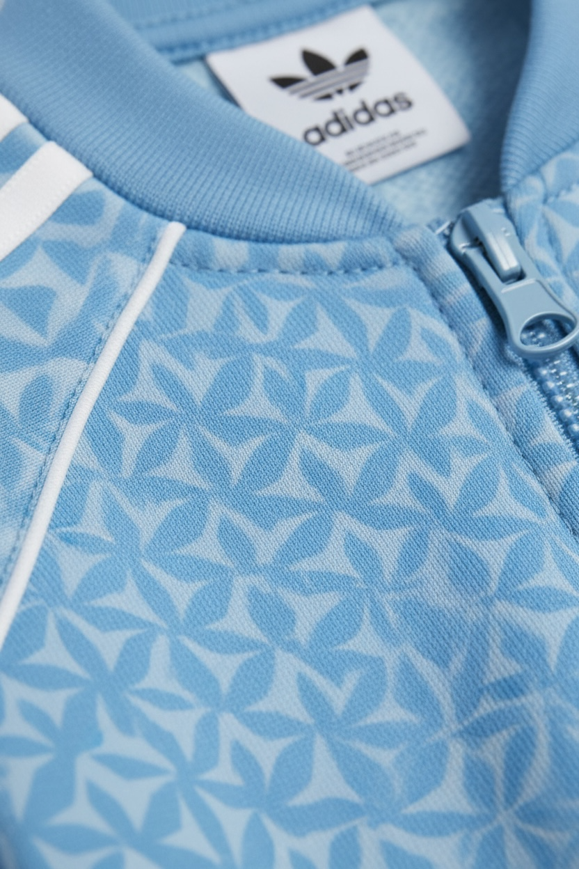 Trening Adidas Originals copii, set bluză și pantaloni, Bleu pastel