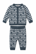 Set 2 piese DKNY albastru - imprimeu all over