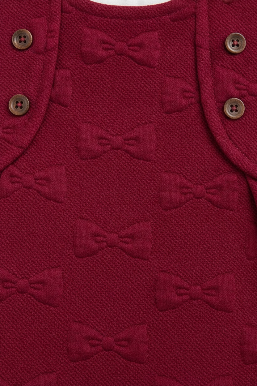 Salopeta tip rochita - burgundy cu bluza alba