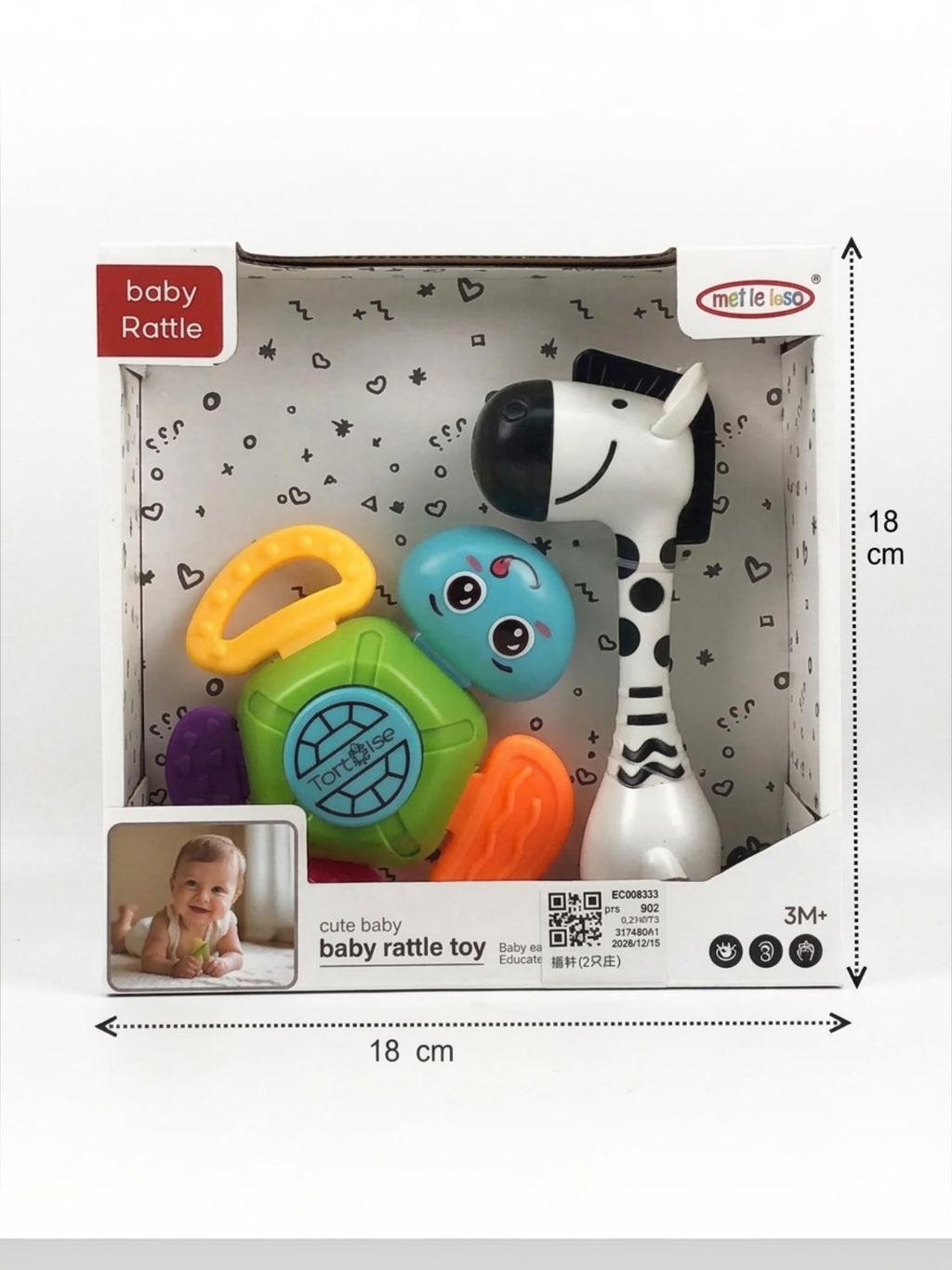 Set 2 Jucării Zăngănitoare și Dentiție Bebeluși (Zebra & Broasca Țestoasă)