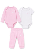 Set fetite 3 piese Nike - 2 body-uri si pantaloni alb/roz pudrat