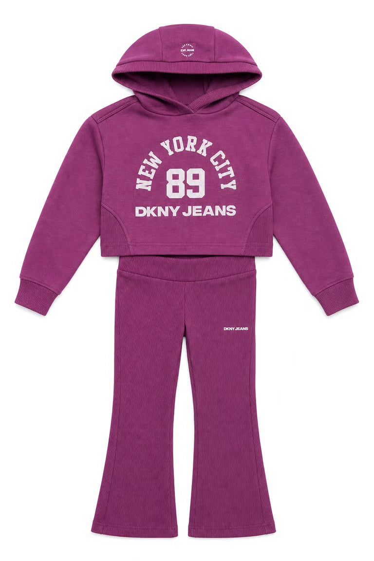 Set 2 piese DKNY - roz cu logo central