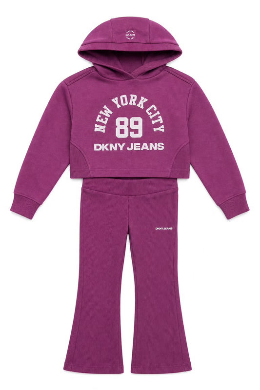 Set 2 piese DKNY - roz cu logo central