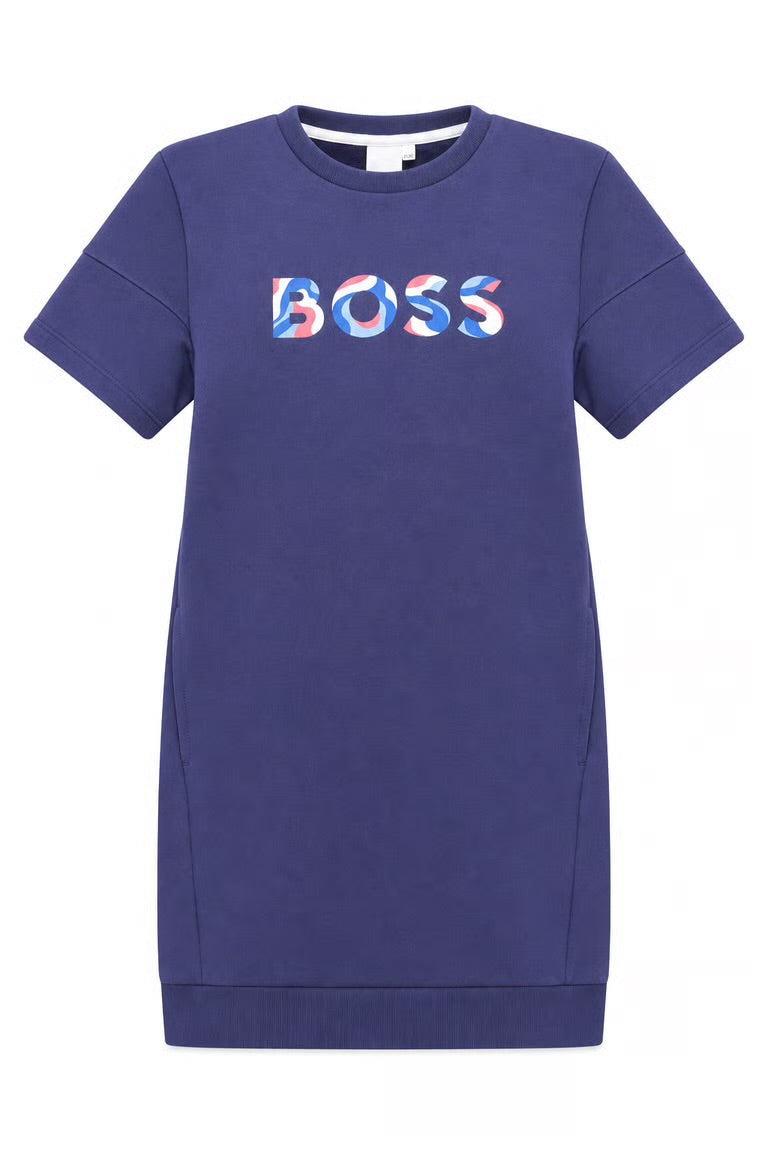 Rochie Boss cu logo central multicolor
