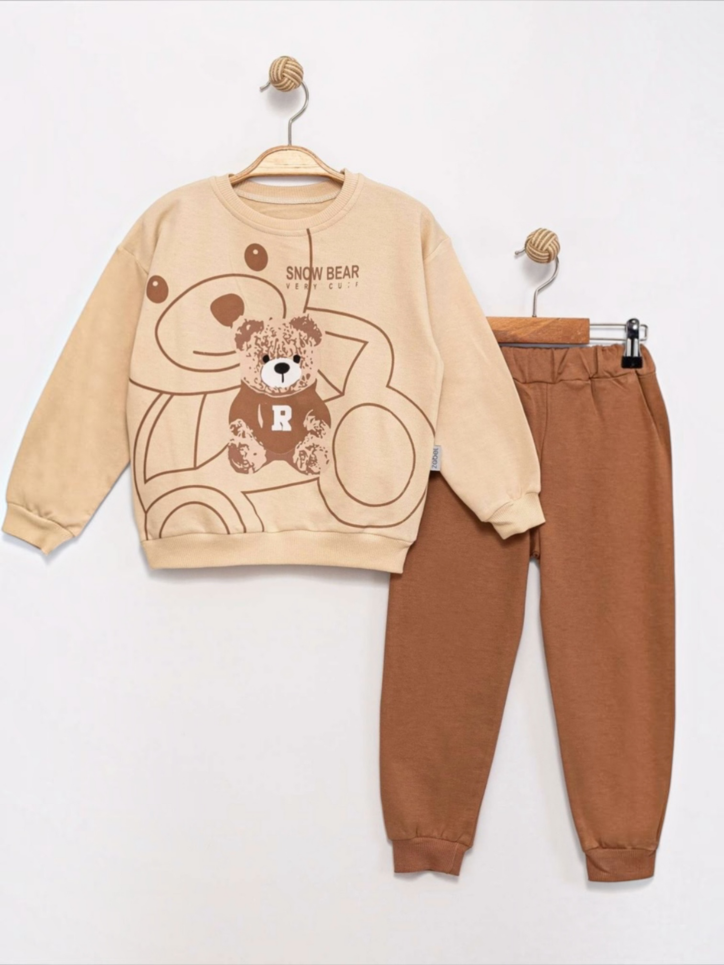 Set 2 piese pentru copii: Bluză de trening "Snow Bear" și Pantaloni lejeri