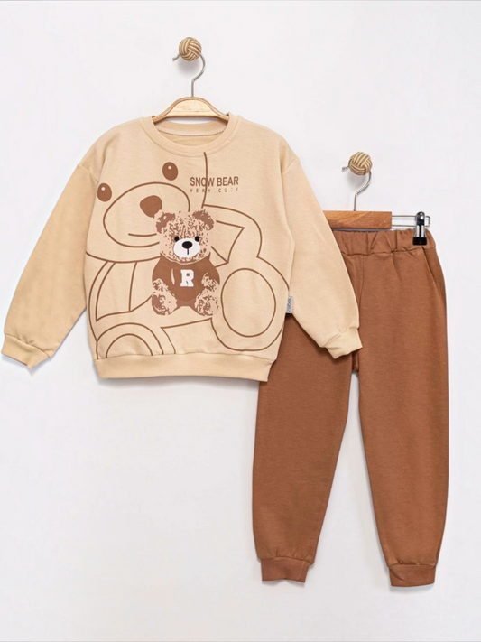 Set 2 piese pentru copii: Bluză de trening "Snow Bear" și Pantaloni lejeri