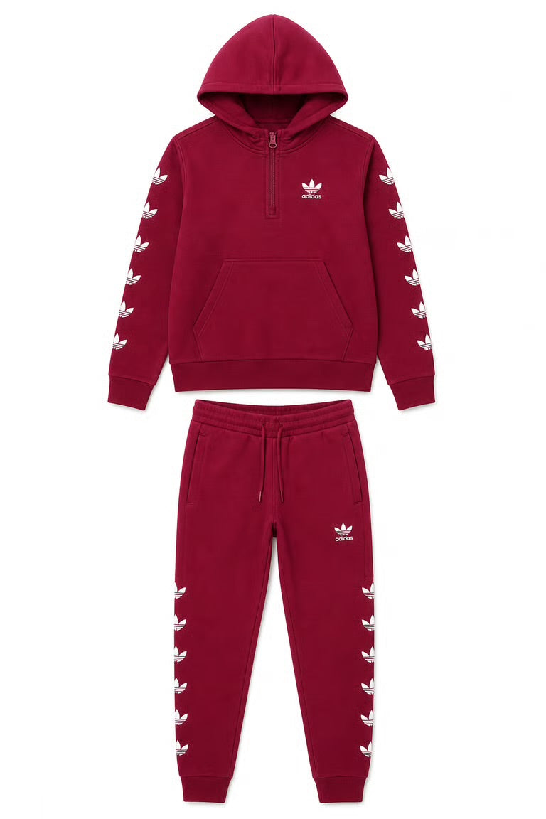 Trening Adidas burgundy cu logo lateral