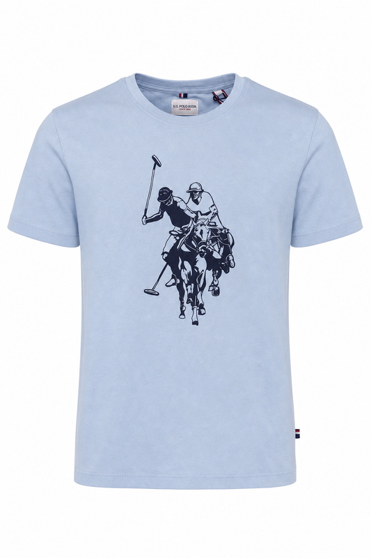 Tricou baieti U.S. Polo Assn. bleumarin cu imprimeu
