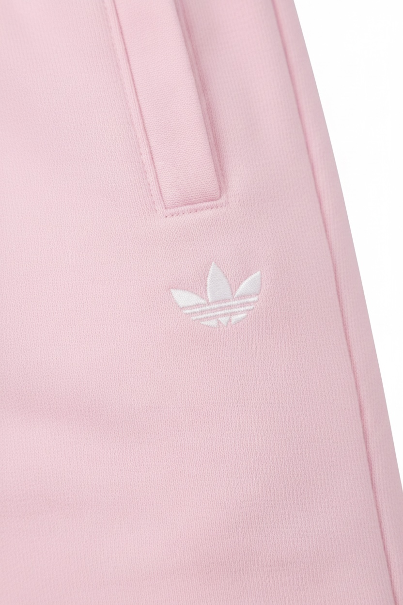 Pantaloni scurti sport Adidas - roz pudrat cu logo lateral